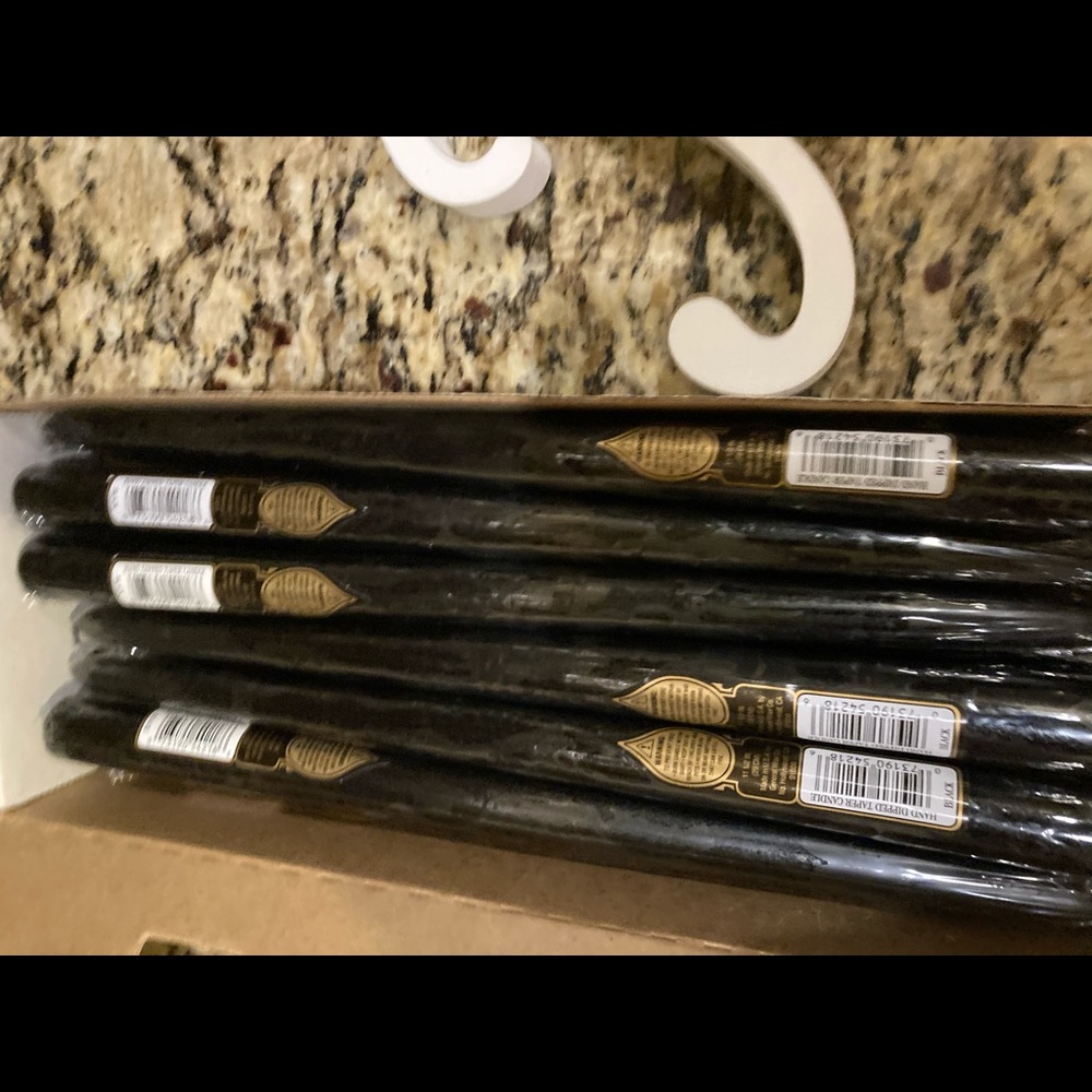 Black taper candles